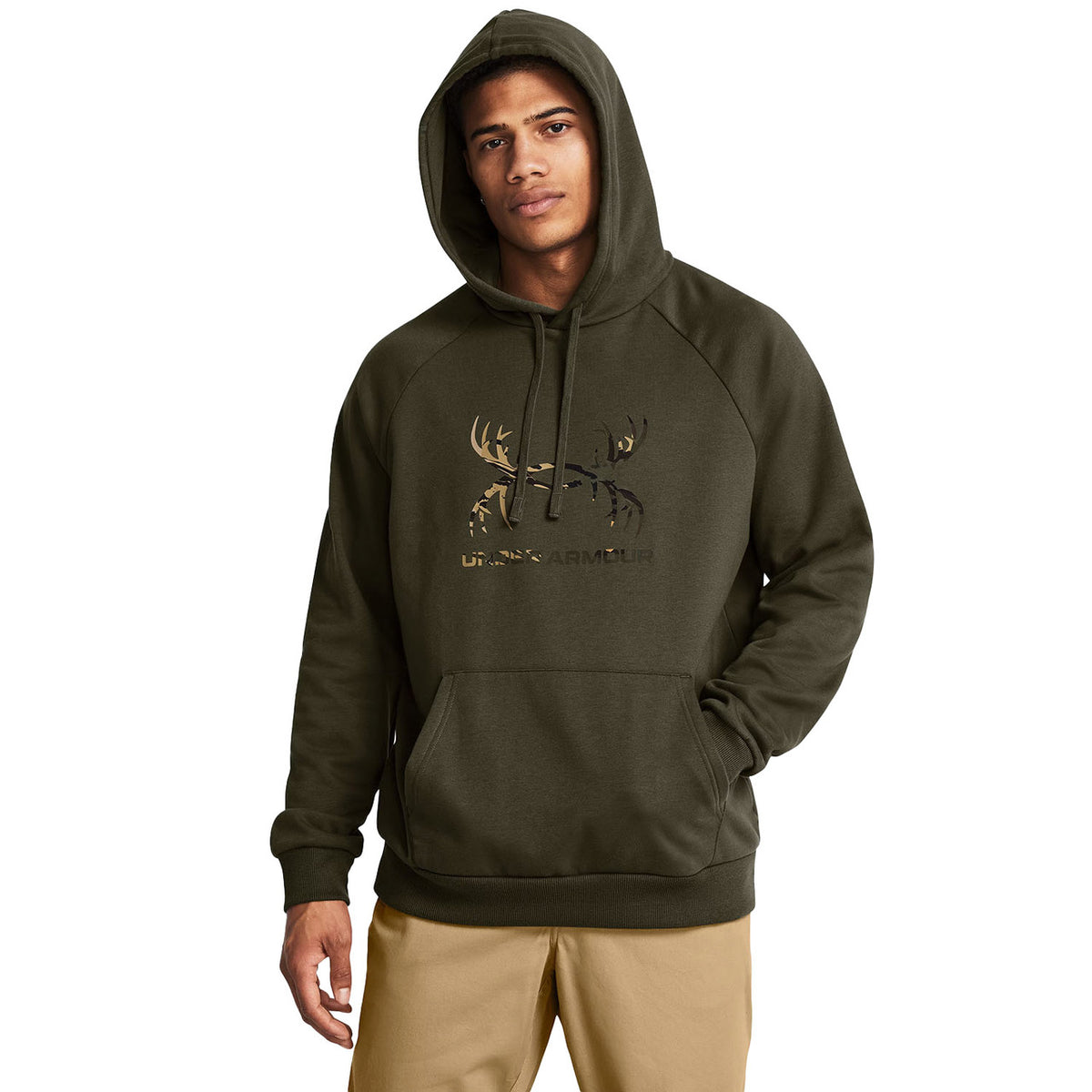 Under Armour Rival Fleece Antler Marine OD Green/UA Forest 2.0 Camo image