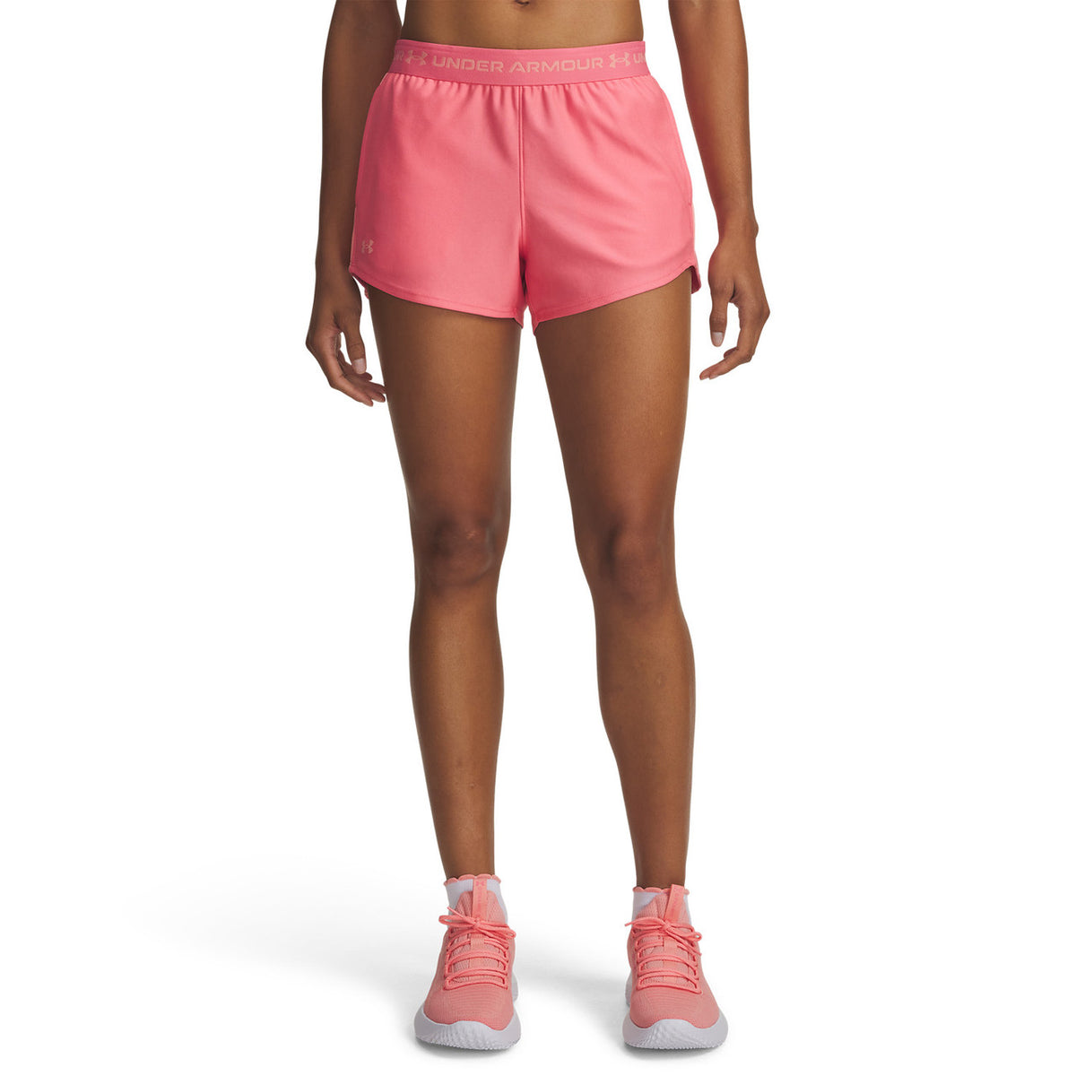 Under Armour Women's Tech Play Up Shorts Image in Bittersweet Pink