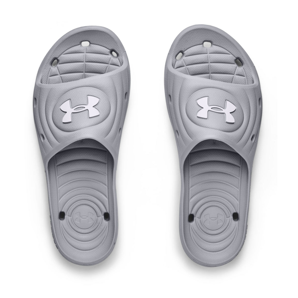 Under Armour Men's Locker IV Slides Top Image in Mod Gray