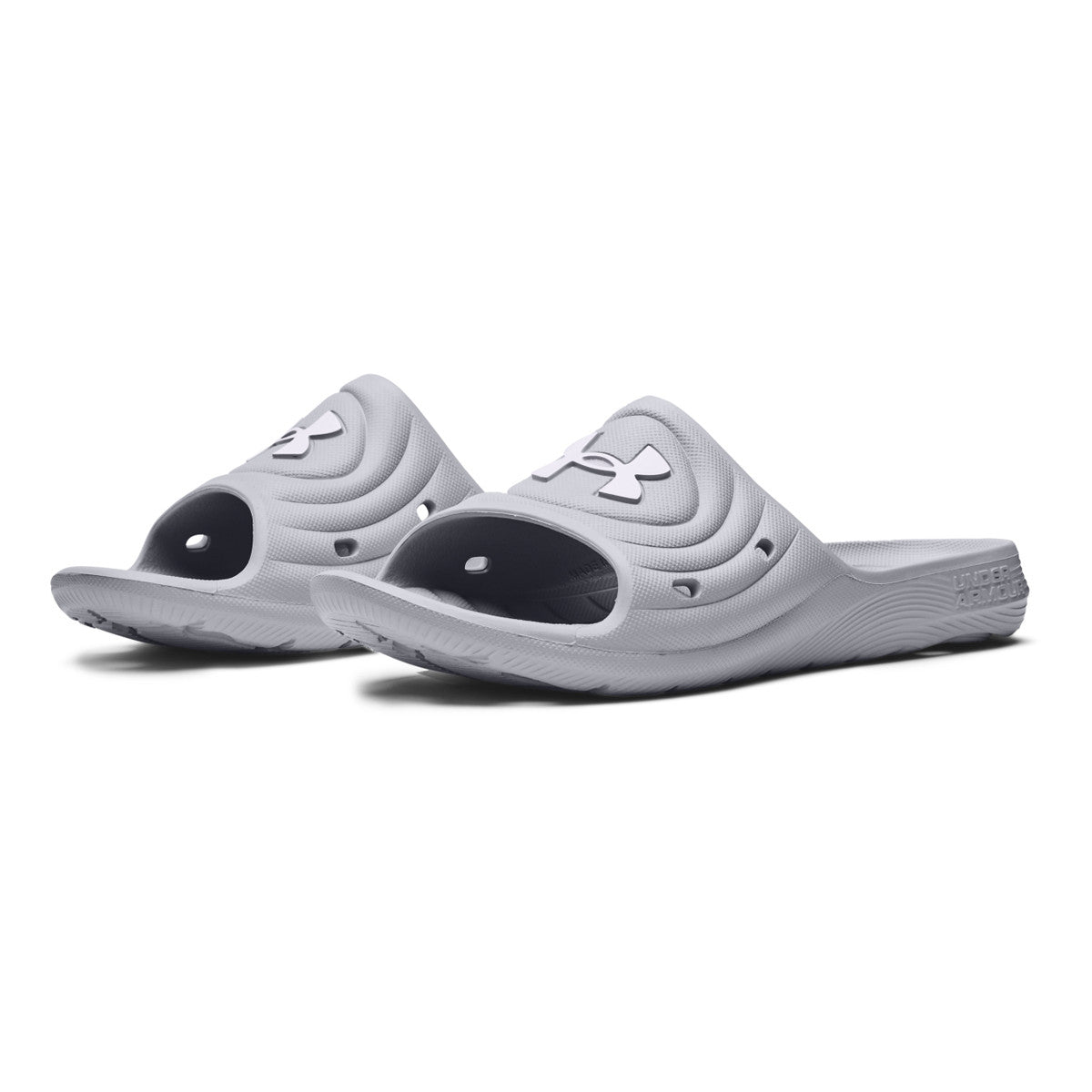Under Armour Men's Locker IV Slides Pair Image in Mod Gray