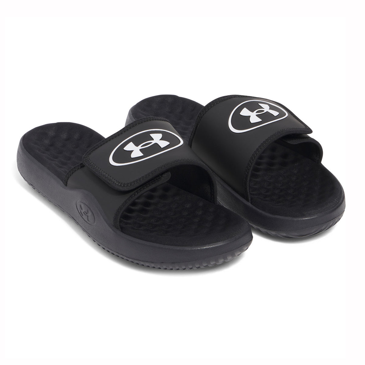 Under Armour Ignite Pro 8 Slides Main Image in Galaxy Black-White