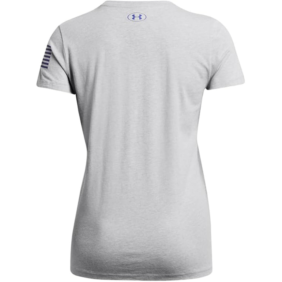 Under Armour Women's Freedom Big Logo Short Sleeve - Mod Gray Light Heather-Steel - Back