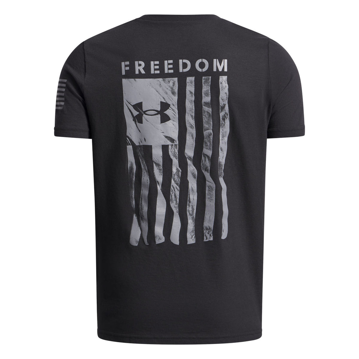 Image of the Under Armour Boys' Freedom Flag Short-Sleeve Shirt in Black/Steel