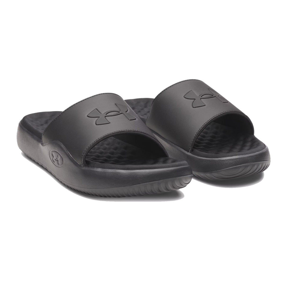 Under Armour Ignite Pro 8 Fixed Strap Slides Pair Image in Black