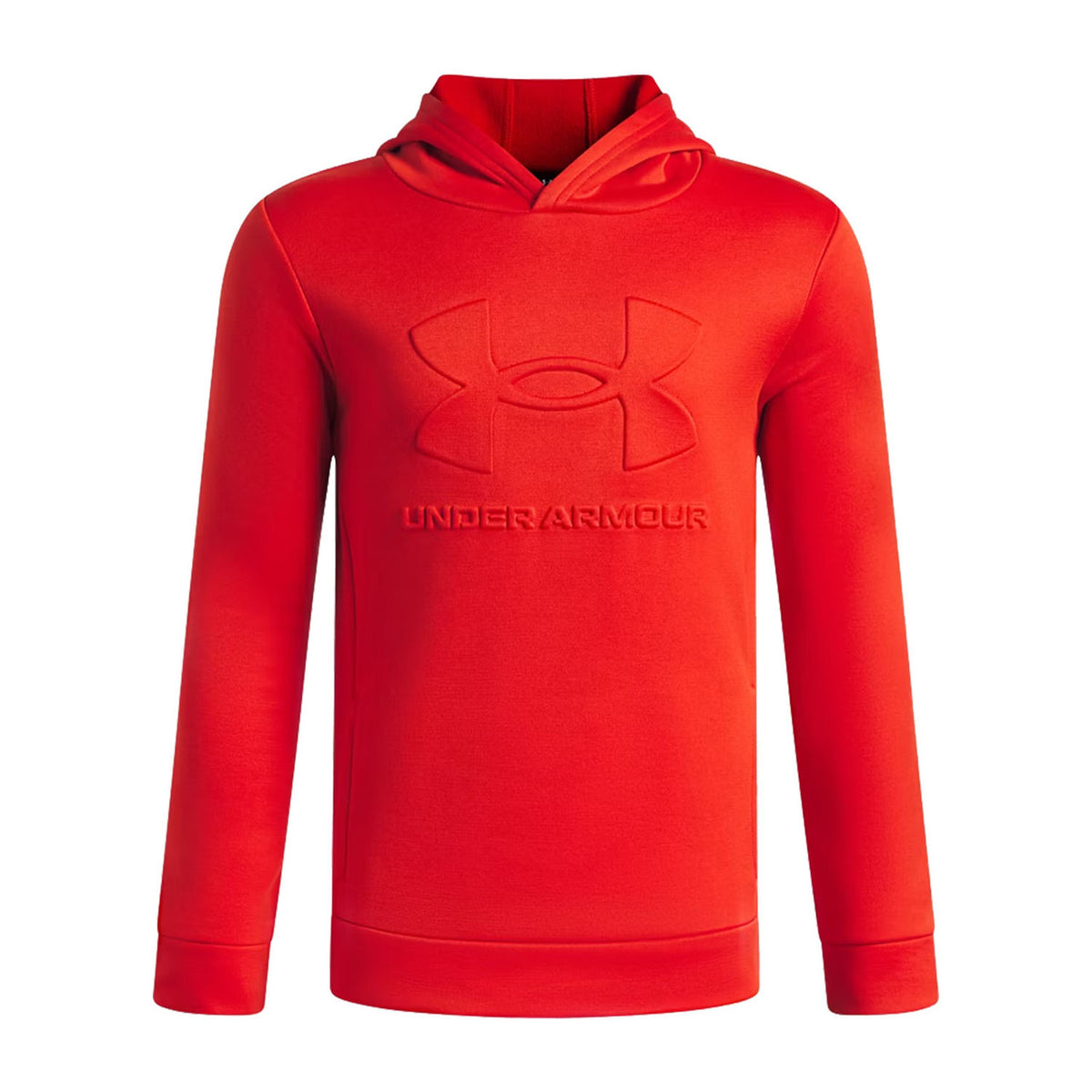 Image of the Under Armour Boys' Armour Fleece Embossed Hoodie in Anthem Red