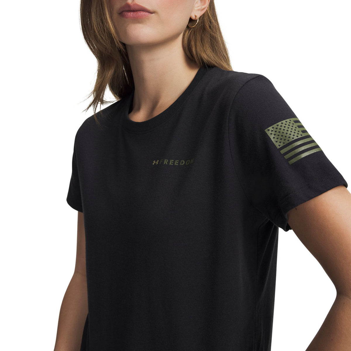 Sleeve Image of the Under Armour Women's UA Freedom Banner Short Sleeve T-Shirt.