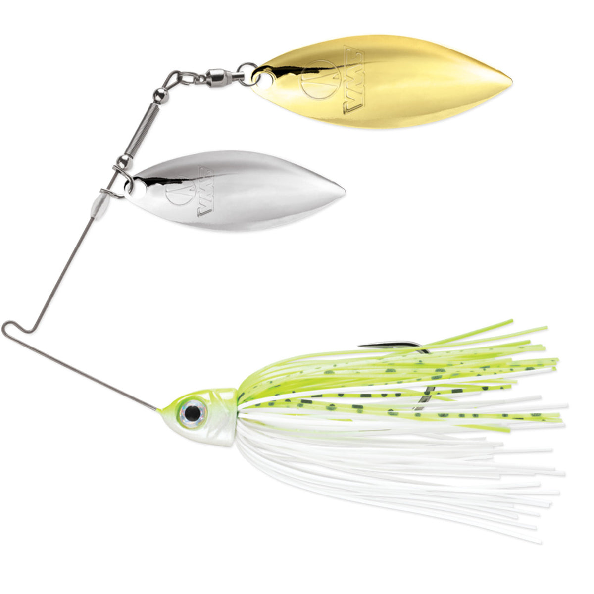 VMC Redline Series Spinnerbait Double Willow - Nickel-Gold Chartreuse and White Shad 1/2oz