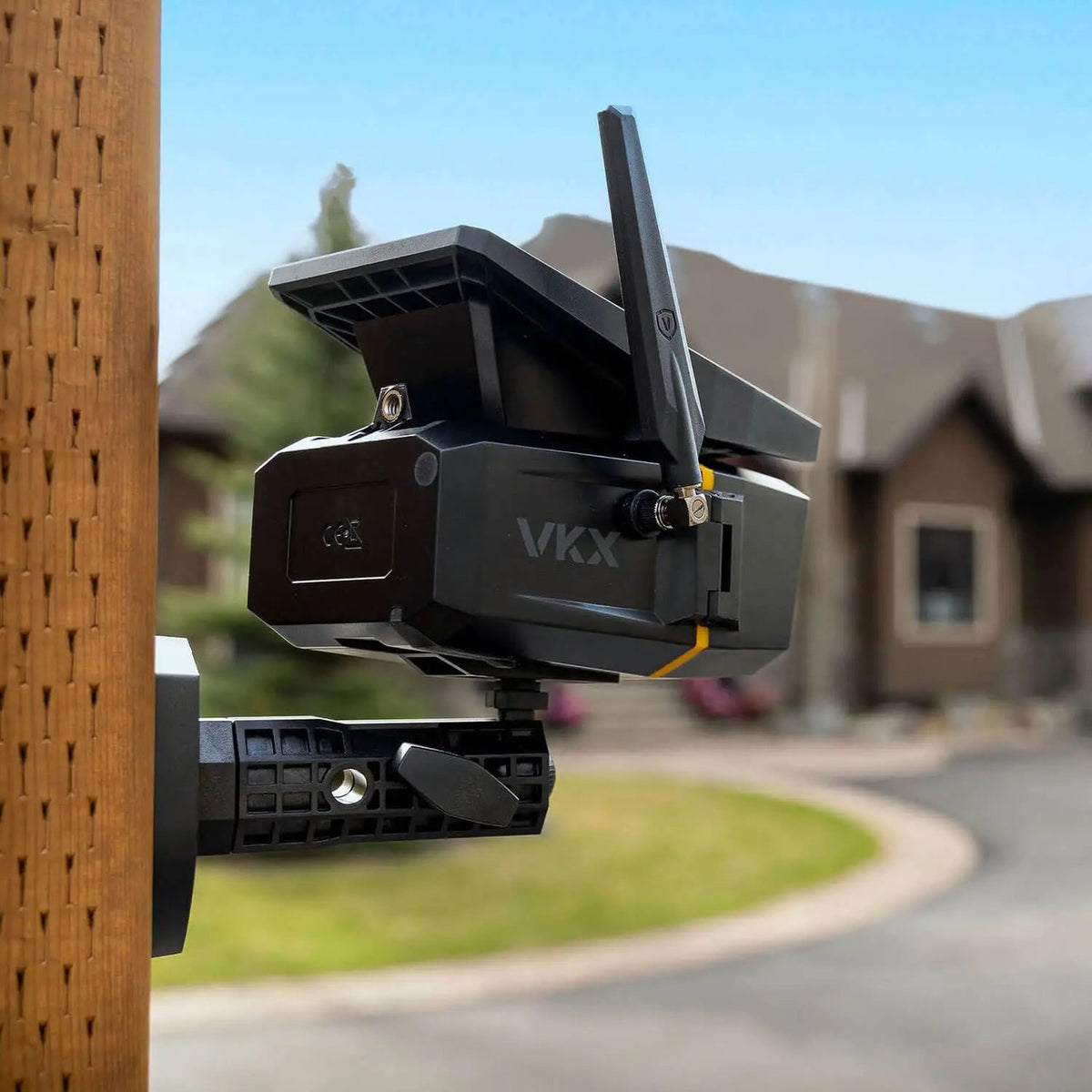 Vosker VKX Solar Powered 4G-LTE Dual Sim Security Camera Installed Image