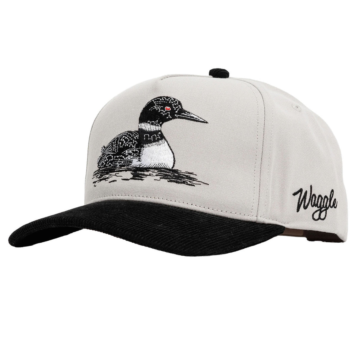 Side image of the Waggle Red Eye Corduroy Brim Hat.