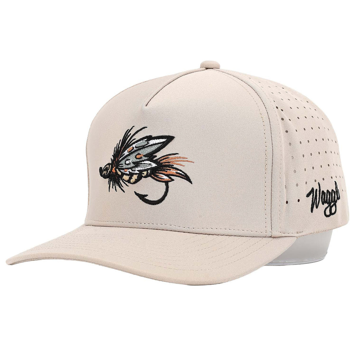 Side image of the Waggle Super Fly Hat, Tan.