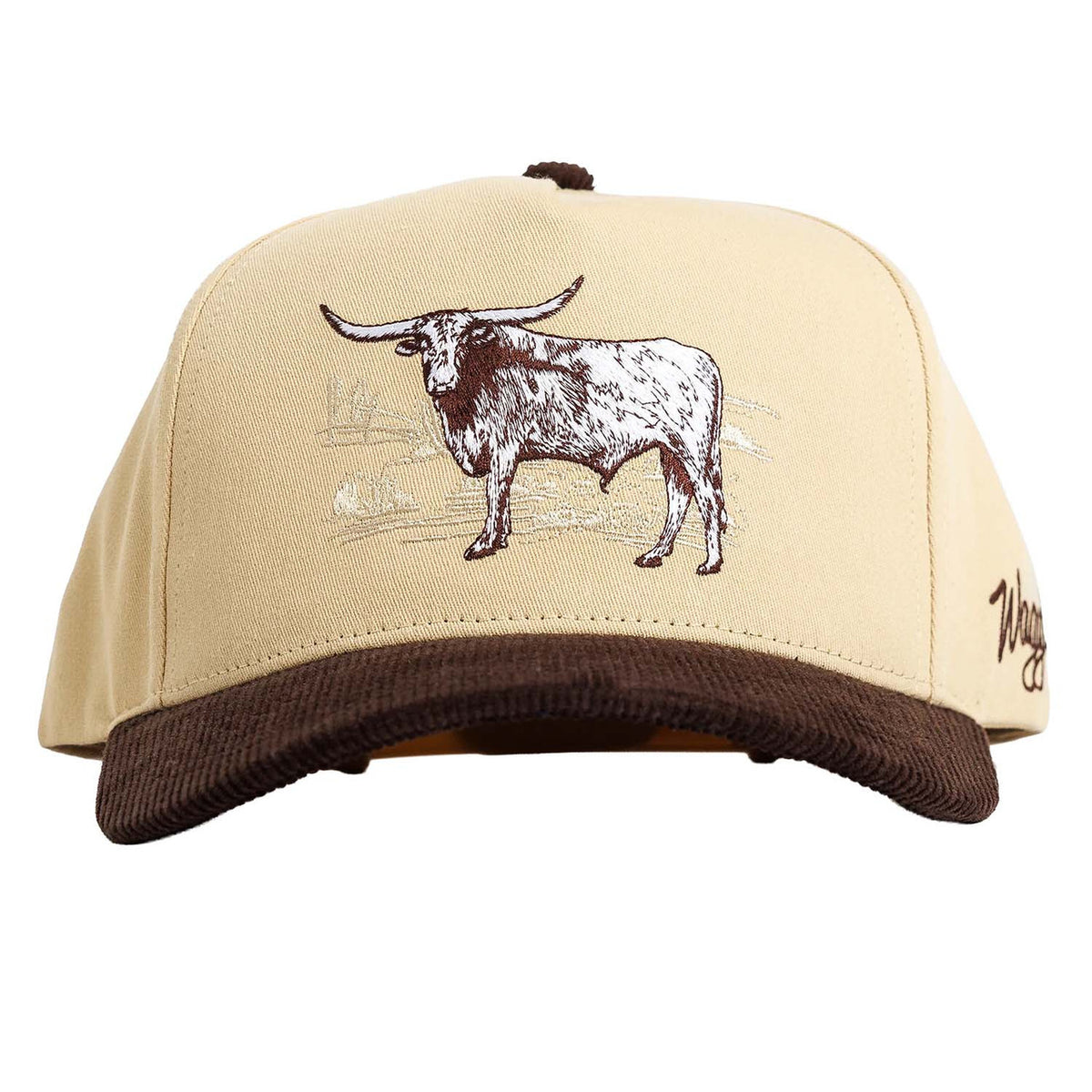 Image of the Waggle Steer Corduroy Brim Hat in Brown.