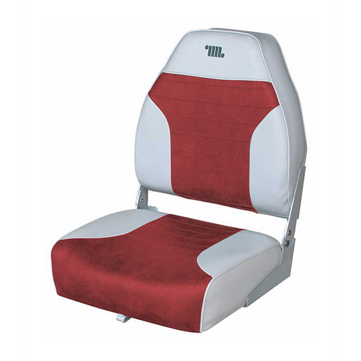 Wise Boat Seats Wise Boat Seats Deluxe Mid-Back Boat Seat Image in Grey Red Grey-Charcoal