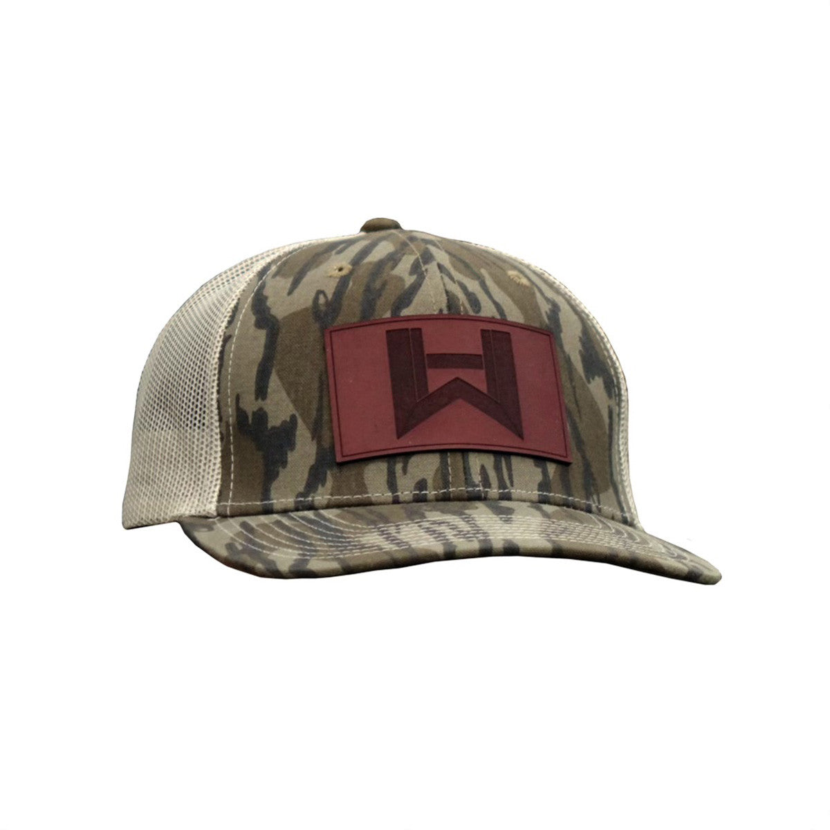 Woodhaven Custom Calls Bottomland/Tan Leather Patch Hat Image