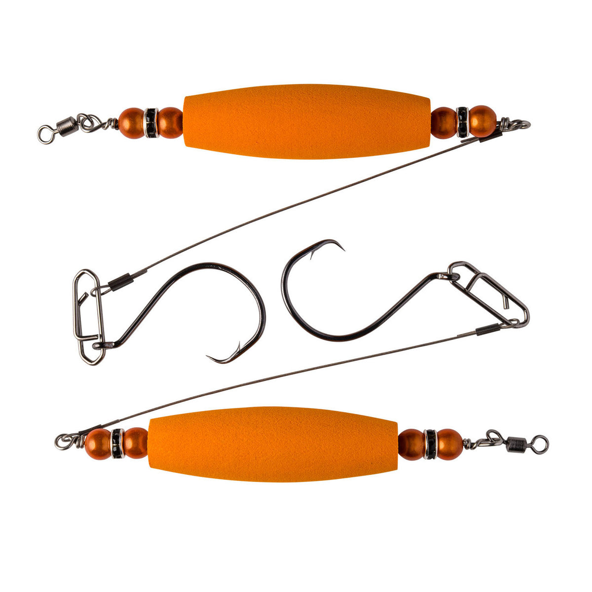 Image of the Whisker Seeker Catfish Rig Floats WST-Rattlers in Orange