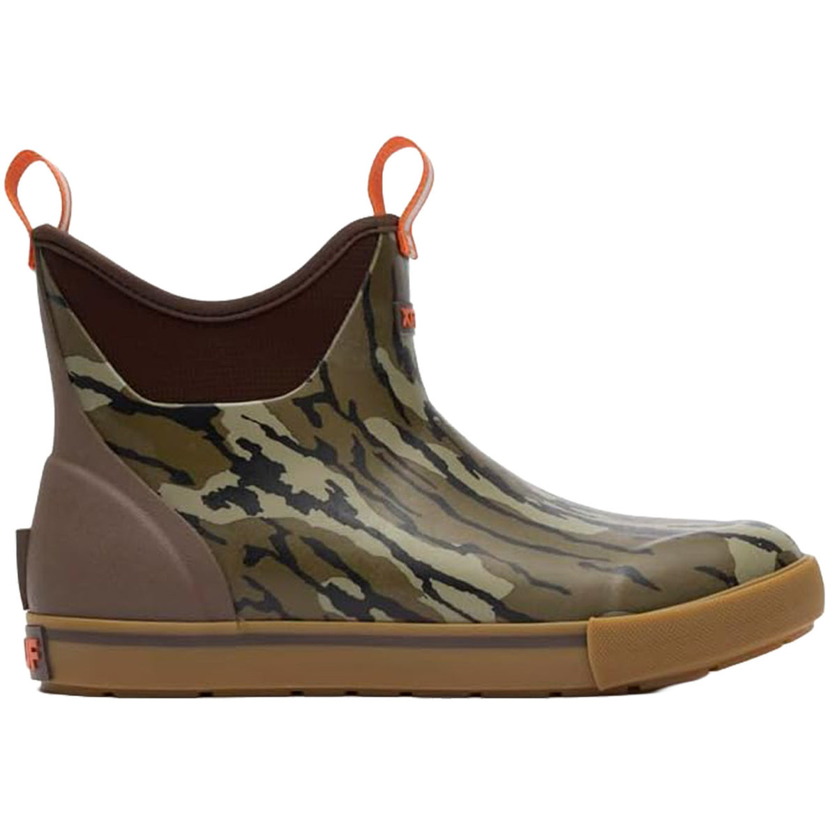 Image of the Xtratuf Fleece Lined Ankle Deck Boot in Mossy Oak Bottomland