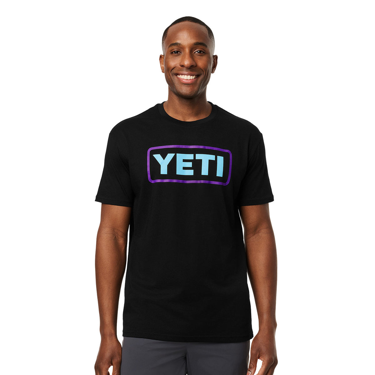 Image of the Full Logo Badge Short-Sleeve T-Shirt in Black/Pace Purple