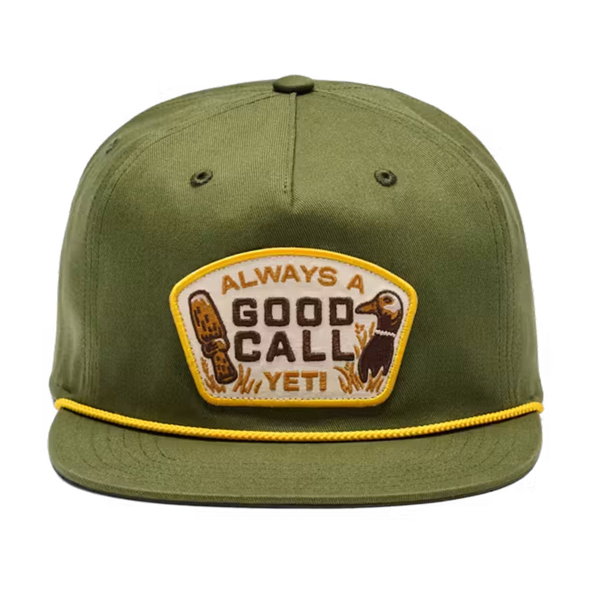 Front Image of the Yeti Good Call Flat Brim Rope Hat.