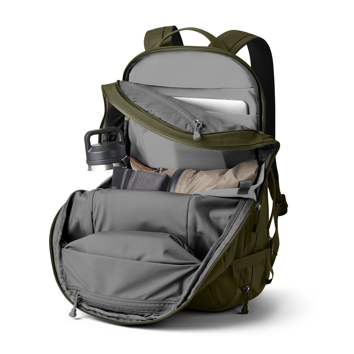 Yeti Crossroads 27L Backpack Open Image in Olive