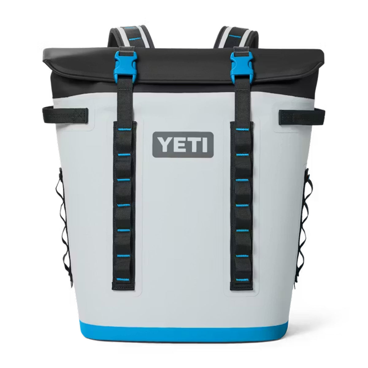 Yeti Hopper M20 Backpack Soft Cooler Front Image in Fog Gray/Blue