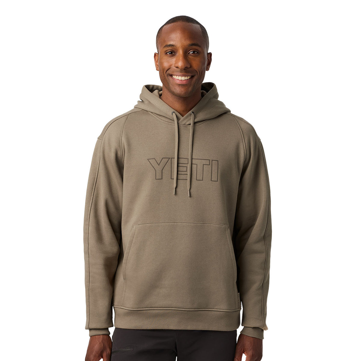 Yeti Logo Fleece Hoodie Front Model Image