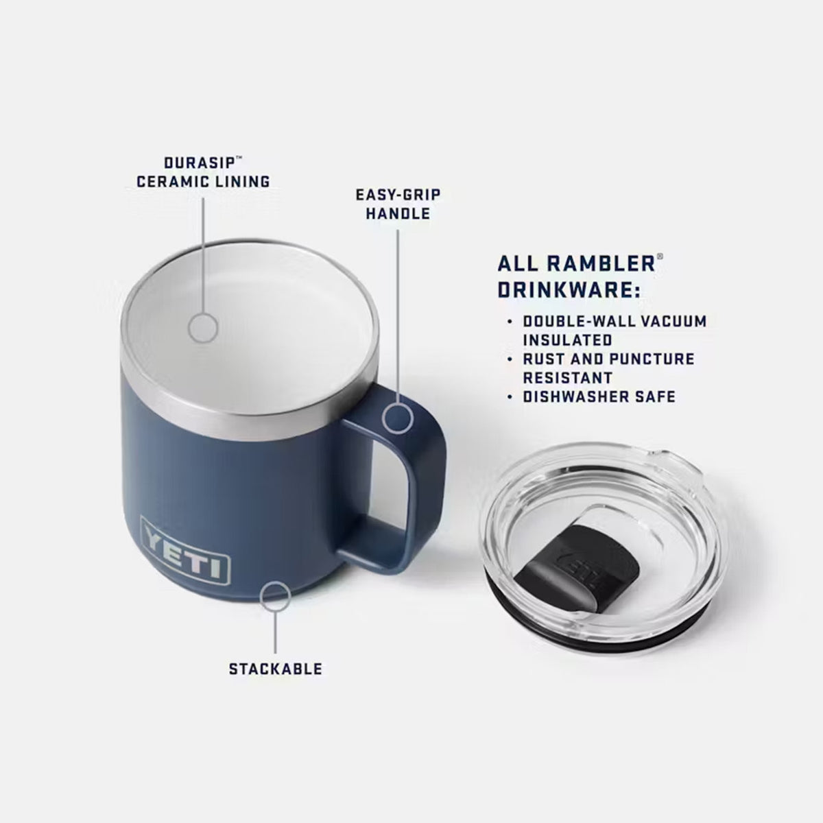 Yeti Rambler 10 oz. Stackable Mug with Durasip Ceramic Lining Features Image