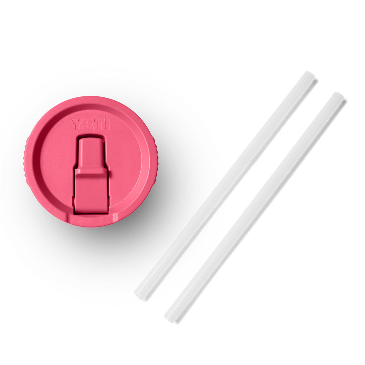 Image of the Yeti Rambler Small Travel Straw Mug Lid in Tropical Pink