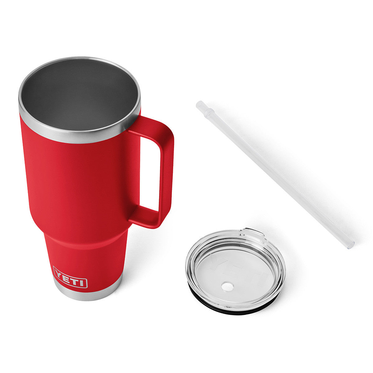 Yeti Rambler 42 oz. Straw Mug with Lid and Straw Image in Rescue Red