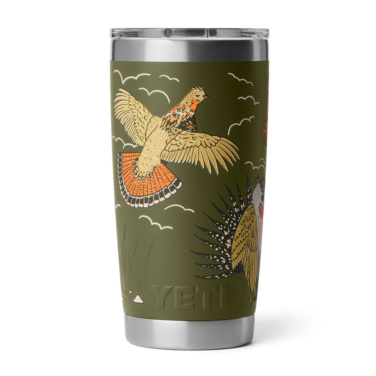 Back Image of the Upland Bird Yeti Rambler 20 oz. Tumbler with MagSlider Lid.