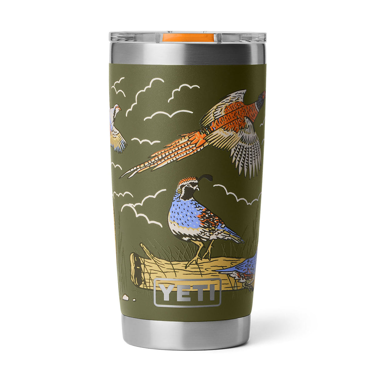 Front Image of the Upland Bird Yeti Rambler 20 oz. Tumbler with MagSlider Lid.