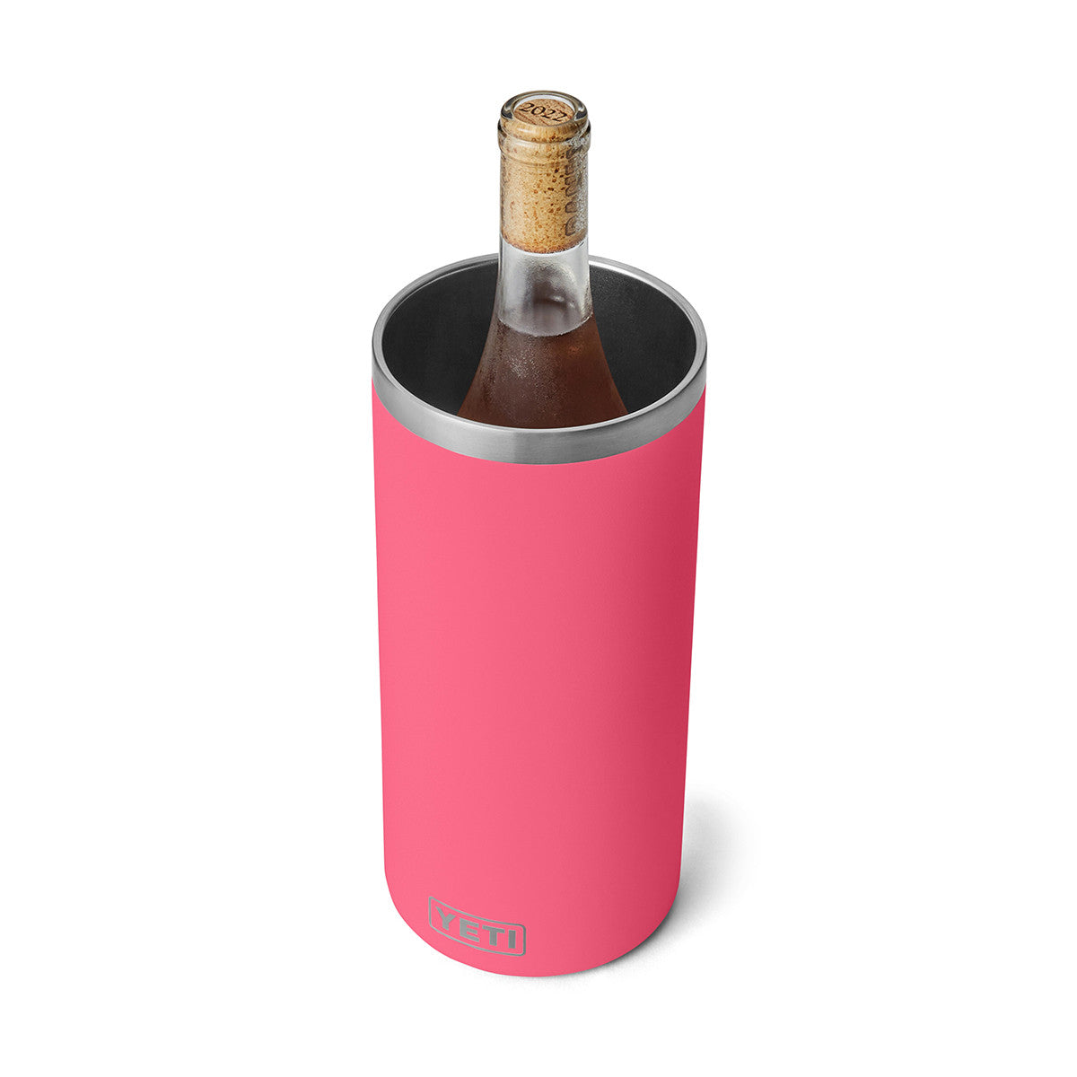 Yeti Rambler Wine Chiller with Wine Image in Tropical Pink
