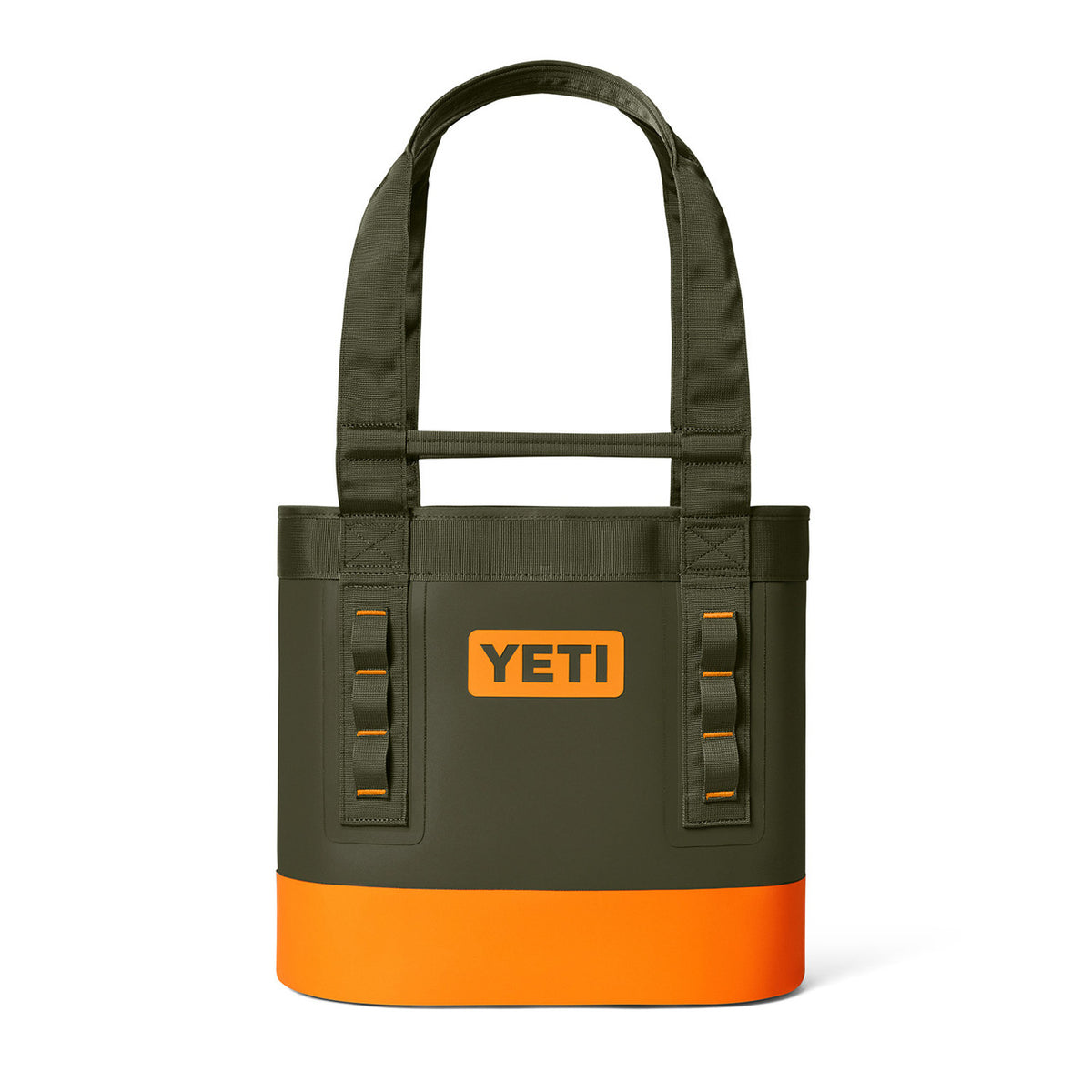 Yeti Camino 20 Carryall Tote Bag Image in Olive/King Crab Orange