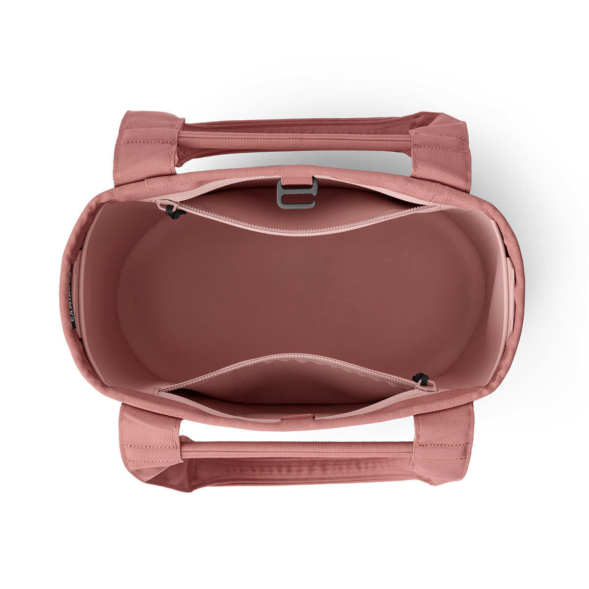 Yeti Camino 20 Carryall Tote Bag Top with Compartments Open Image in Sandstene Pink