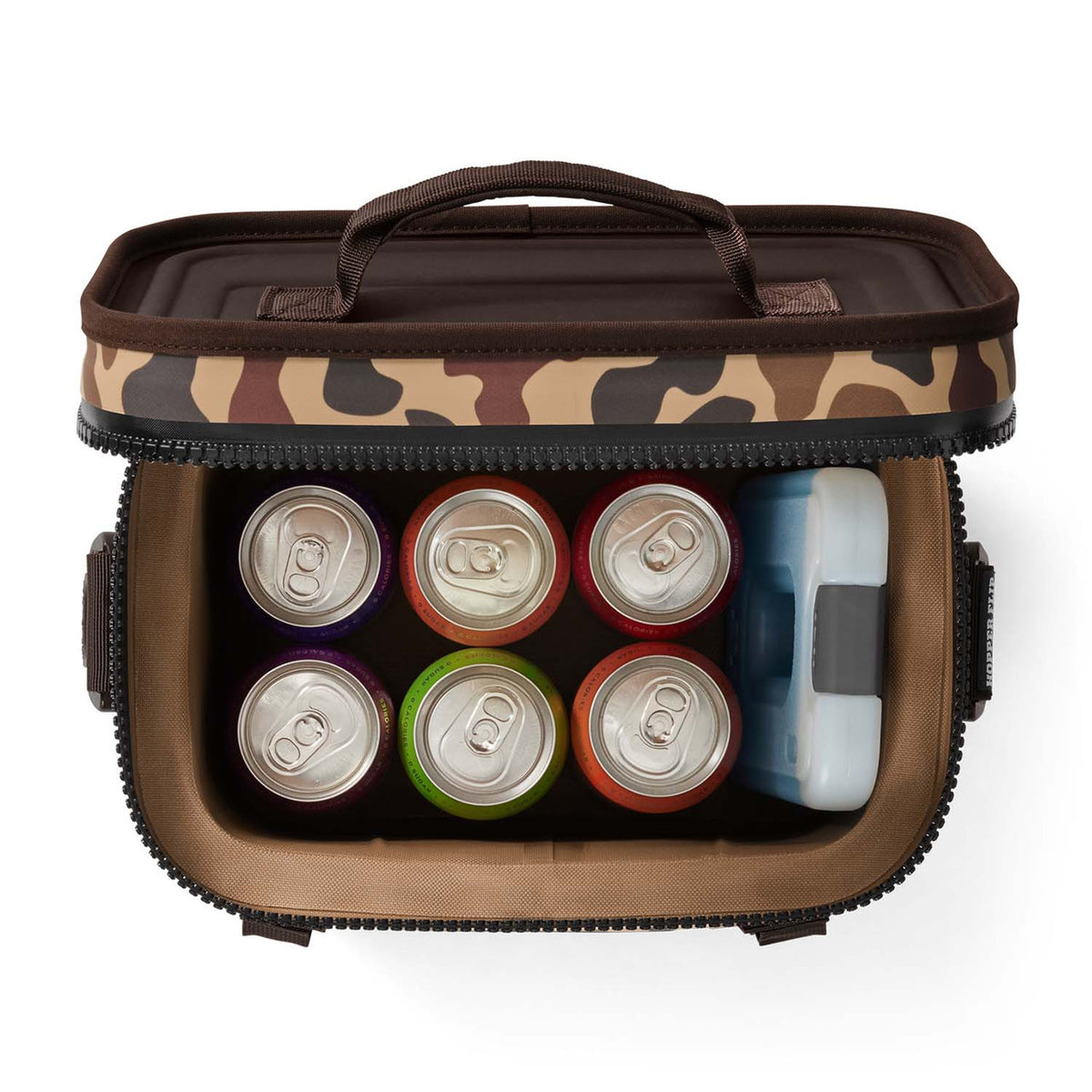 Inside Image with Contents of the Yeti Hopper Flip 8 Soft Cooler. 