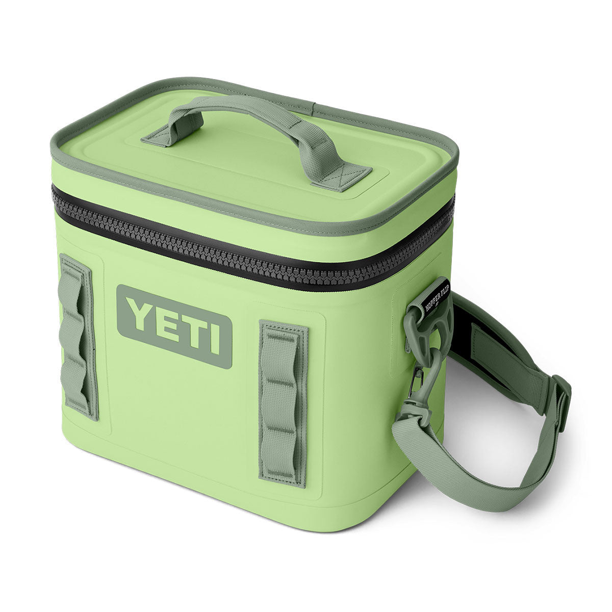 Yeti Hopper Flip 8 Soft Cooler Angled Image in Key Lime