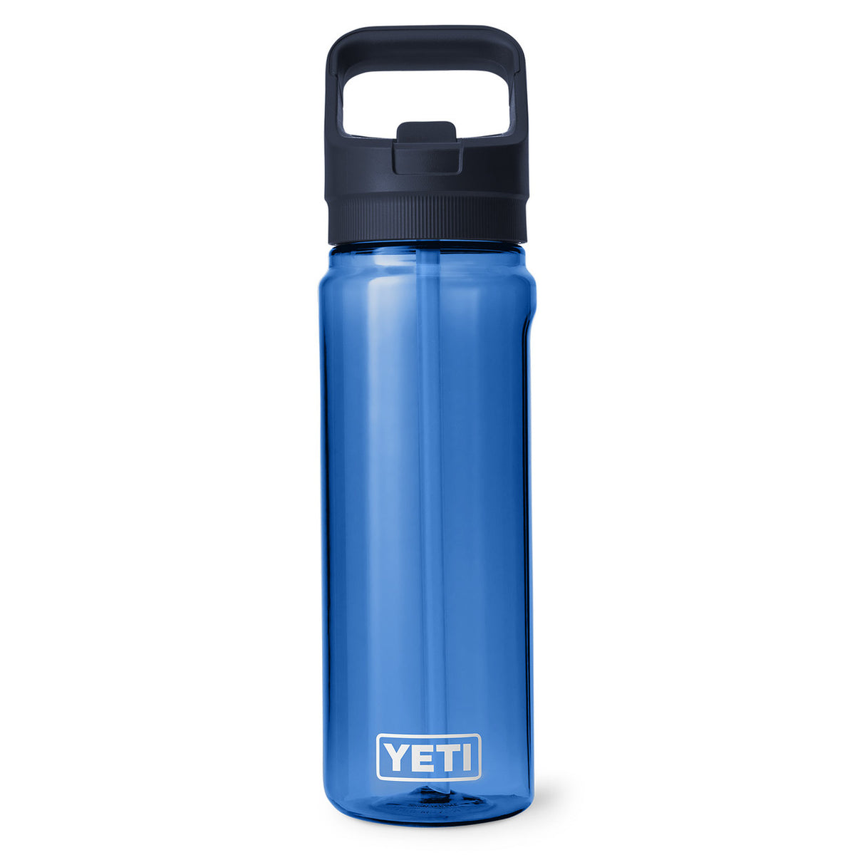 Front Closed Image of the Yeti Yonder 750ml/25 oz. Water Bottle with Color-Matched Yonder Straw Cap in Royal Blue
