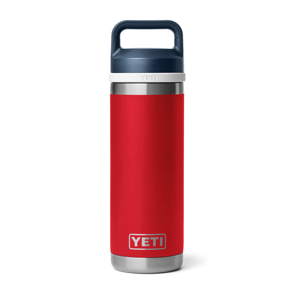 Yeti Rambler 18 oz. Water Bottle with Chug Cap Image in Red/White/Navy