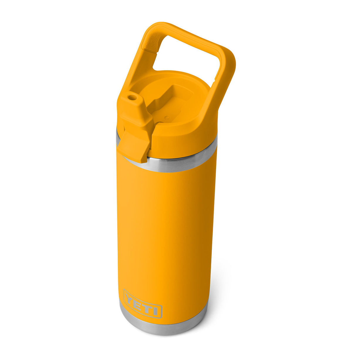 Rambler 18 oz. Water Bottle with Color-Matched Straw Cap Top Open Image.