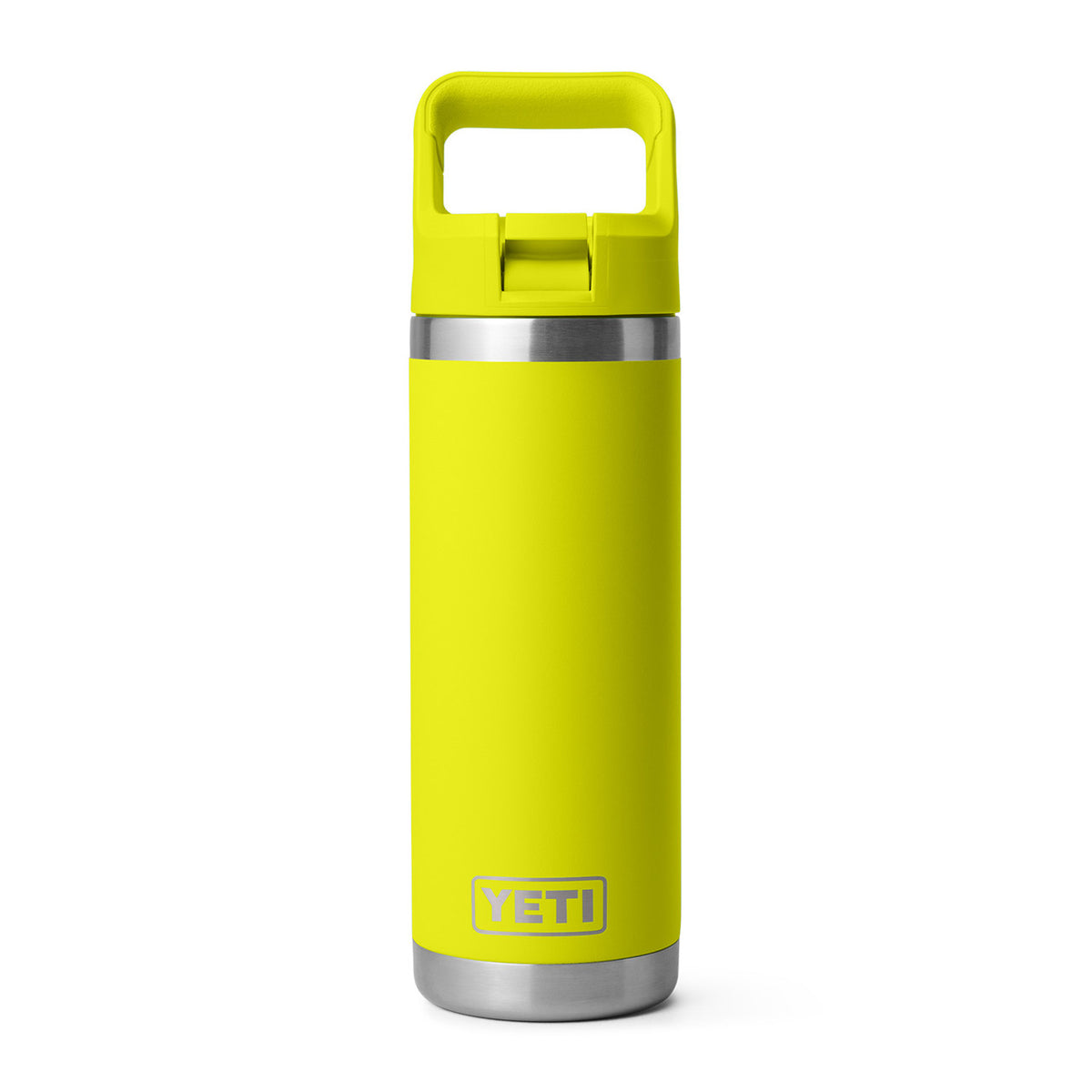 Rambler 18 oz. Water Bottle with Color-Matched Straw Cap Image in Firefly Yellow