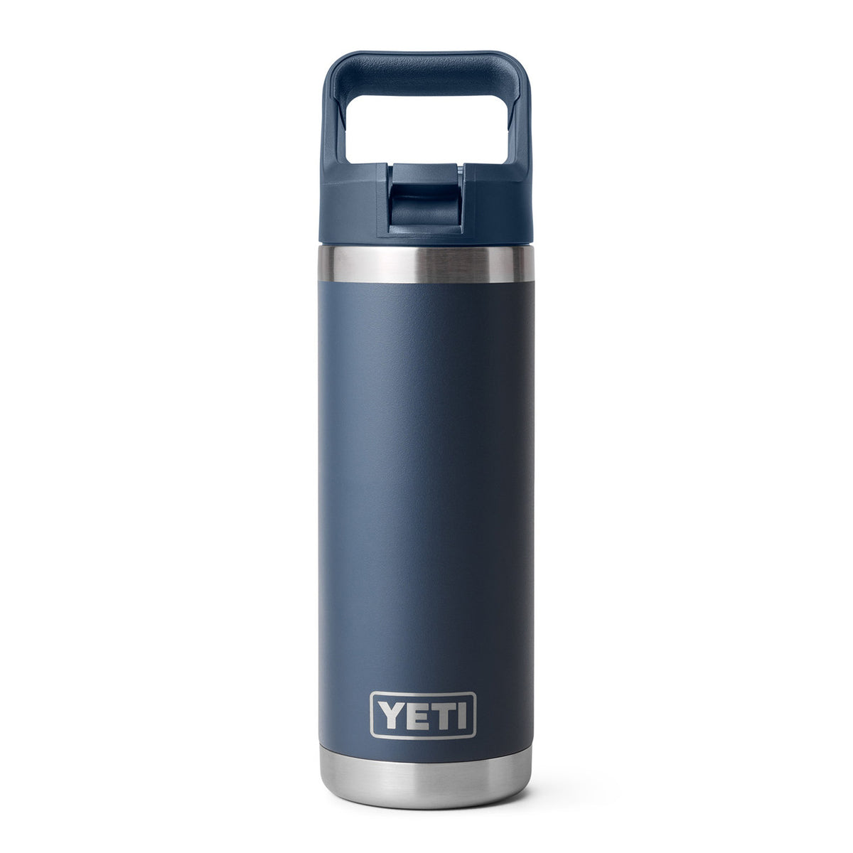 Rambler 18 oz. Water Bottle with Color-Matched Straw Cap Image in Navy