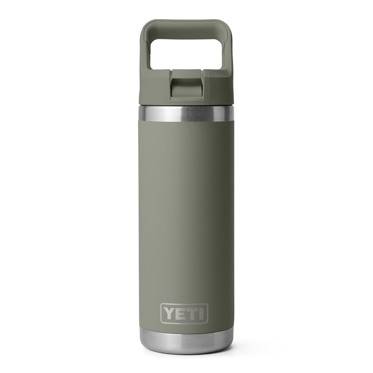 Rambler 18 oz. Water Bottle with Color-Matched Straw Cap Image in Pampa Green
