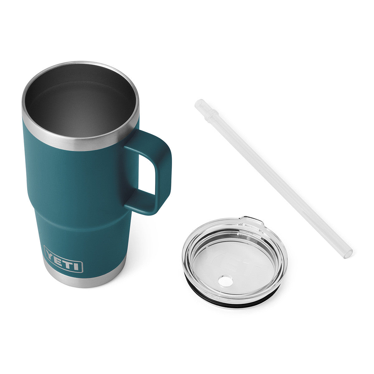 Yeti Rambler 25 oz. Mug with Straw Lid Top Image in Agave Teal