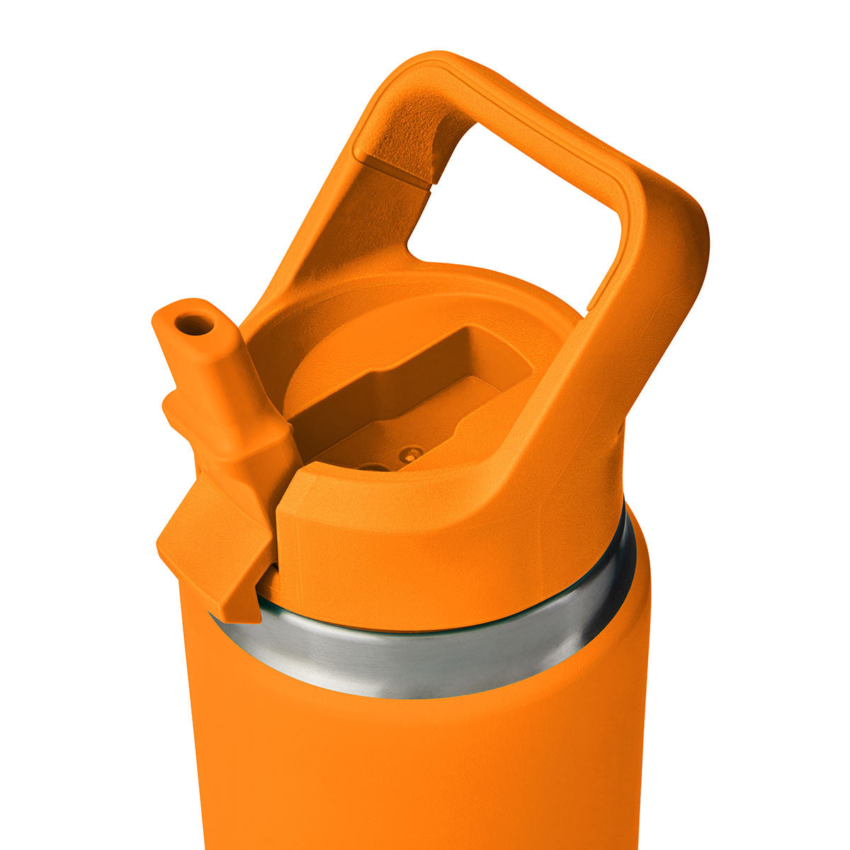 Yeti Rambler 26 oz. Water Bottle with Color-Matched Straw Cap Straw Image in King Crab Orange