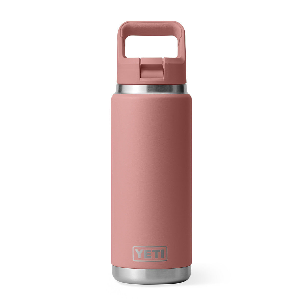 Yeti Rambler 26 oz. Water Bottle with Color-Matched Straw Cap Straw Image in Sandstone Pink