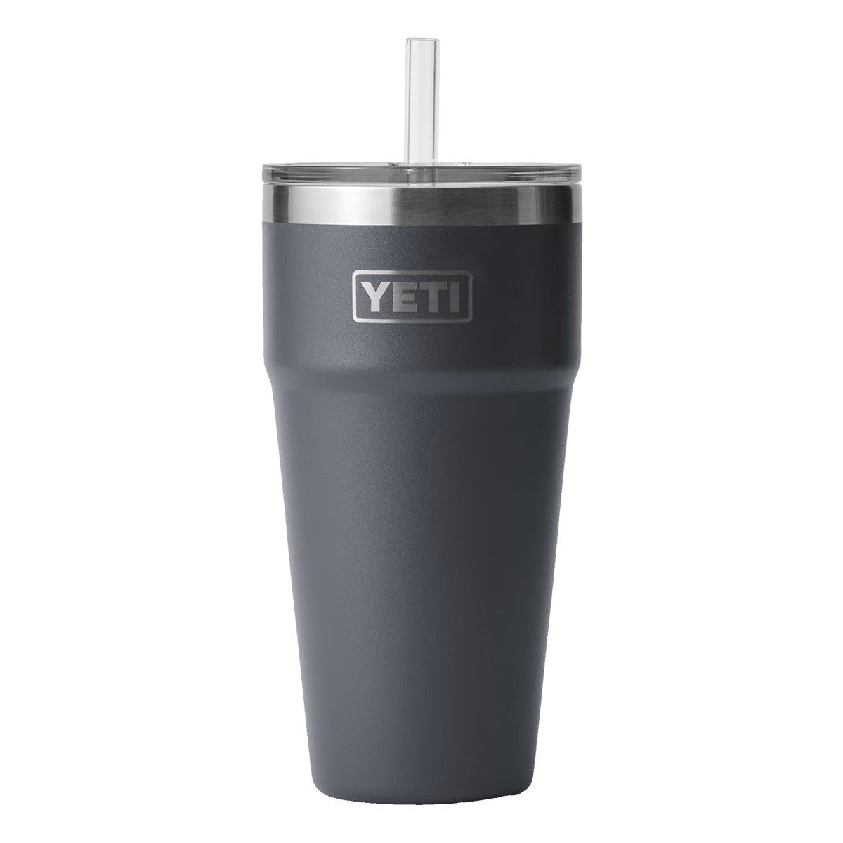 Yeti Rambler 26 oz. Stackable Cup with Straw Lid Image in Charcoal
