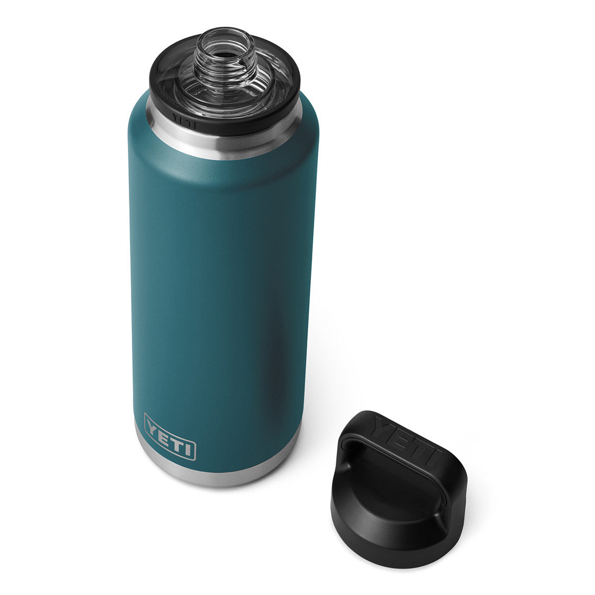 Yeti Rambler 46 oz. Water Bottle With Chug Cap Open Image in Agave Teal