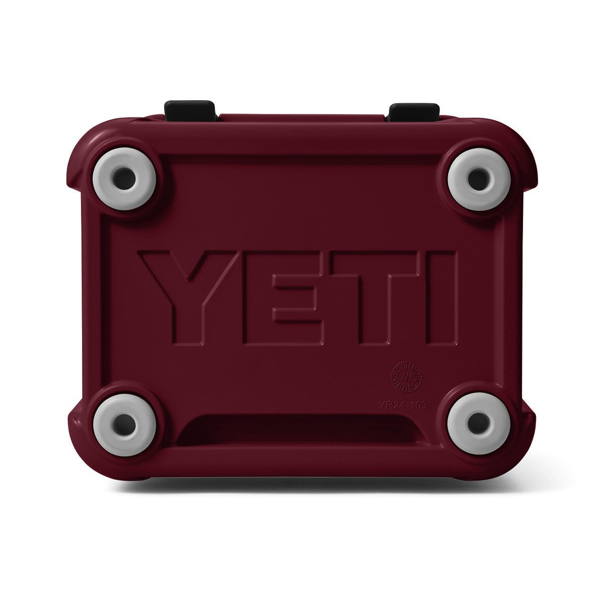 Yeti Roadie 24 Hard-Sided Cooler Bottom Image in Wild Vine Red