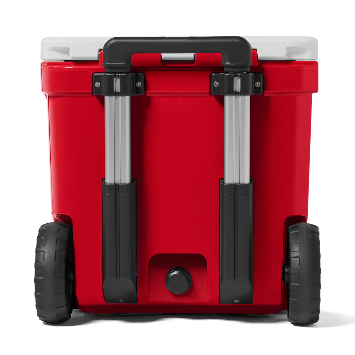 Back Image with Handle Down on the Yeti Roadie 48 Wheeled Cooler.