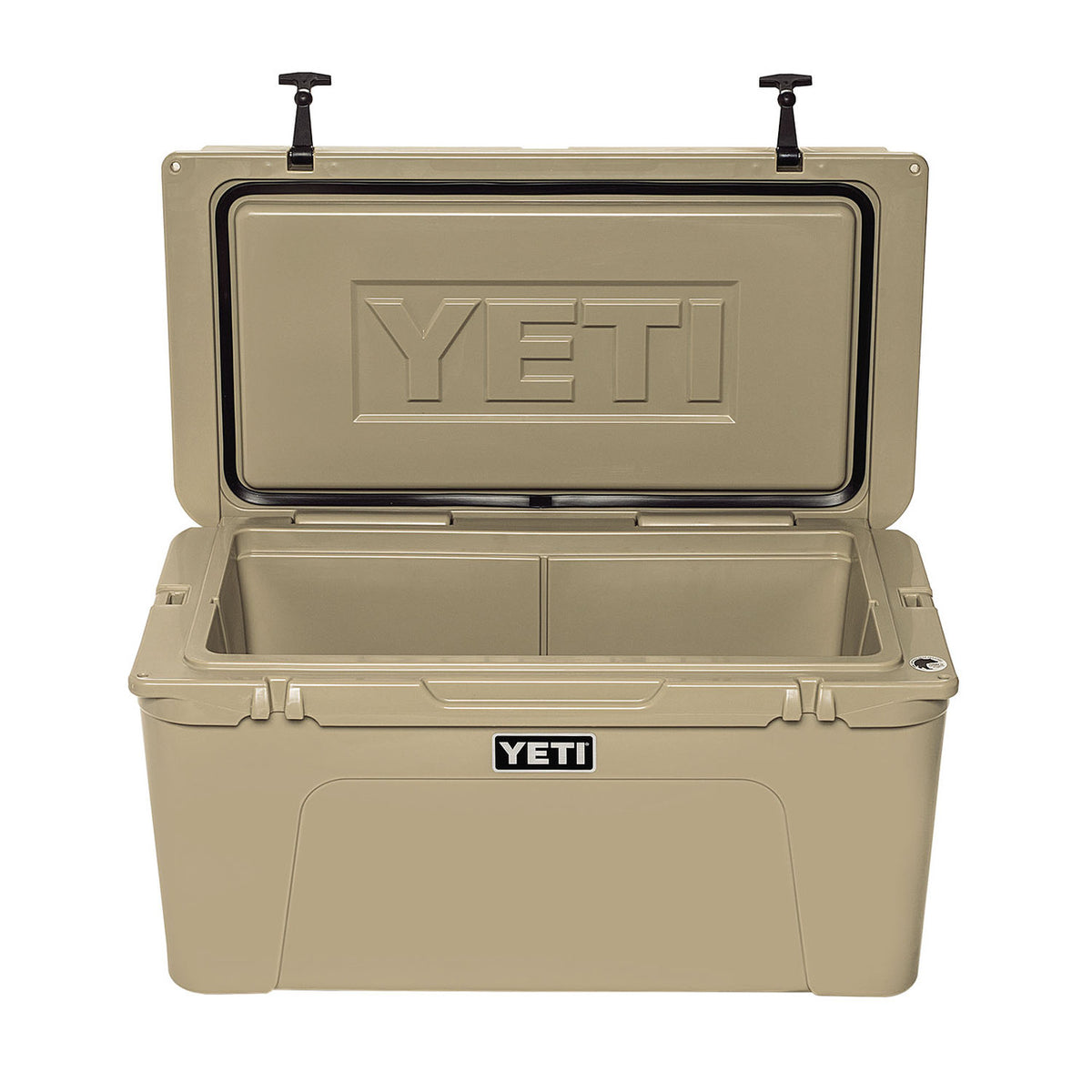 Yeti Tundra 75 Hard-Sided Cooler Open Image in Tan