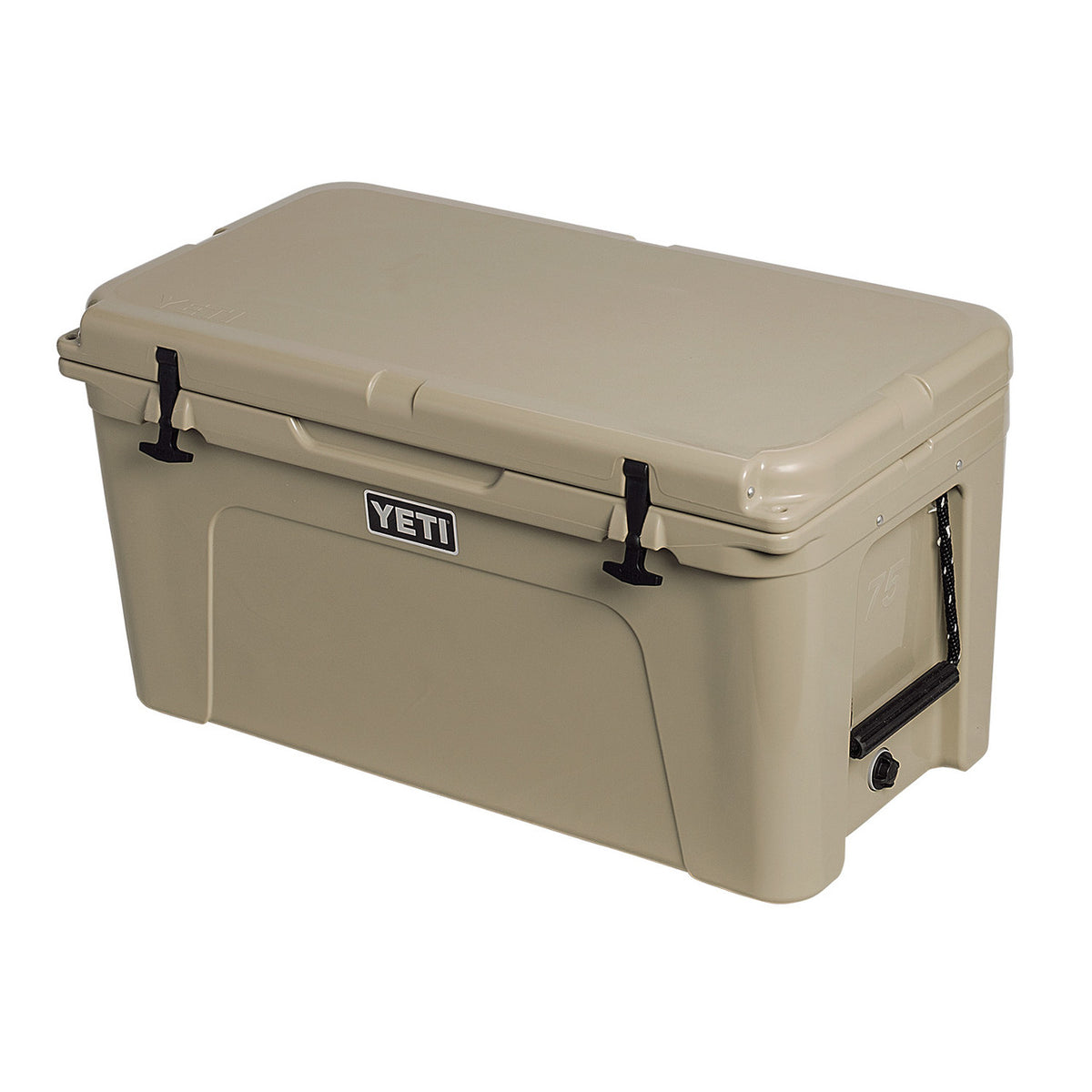 Yeti Tundra 75 Hard-Sided Cooler Angled Image in Tan