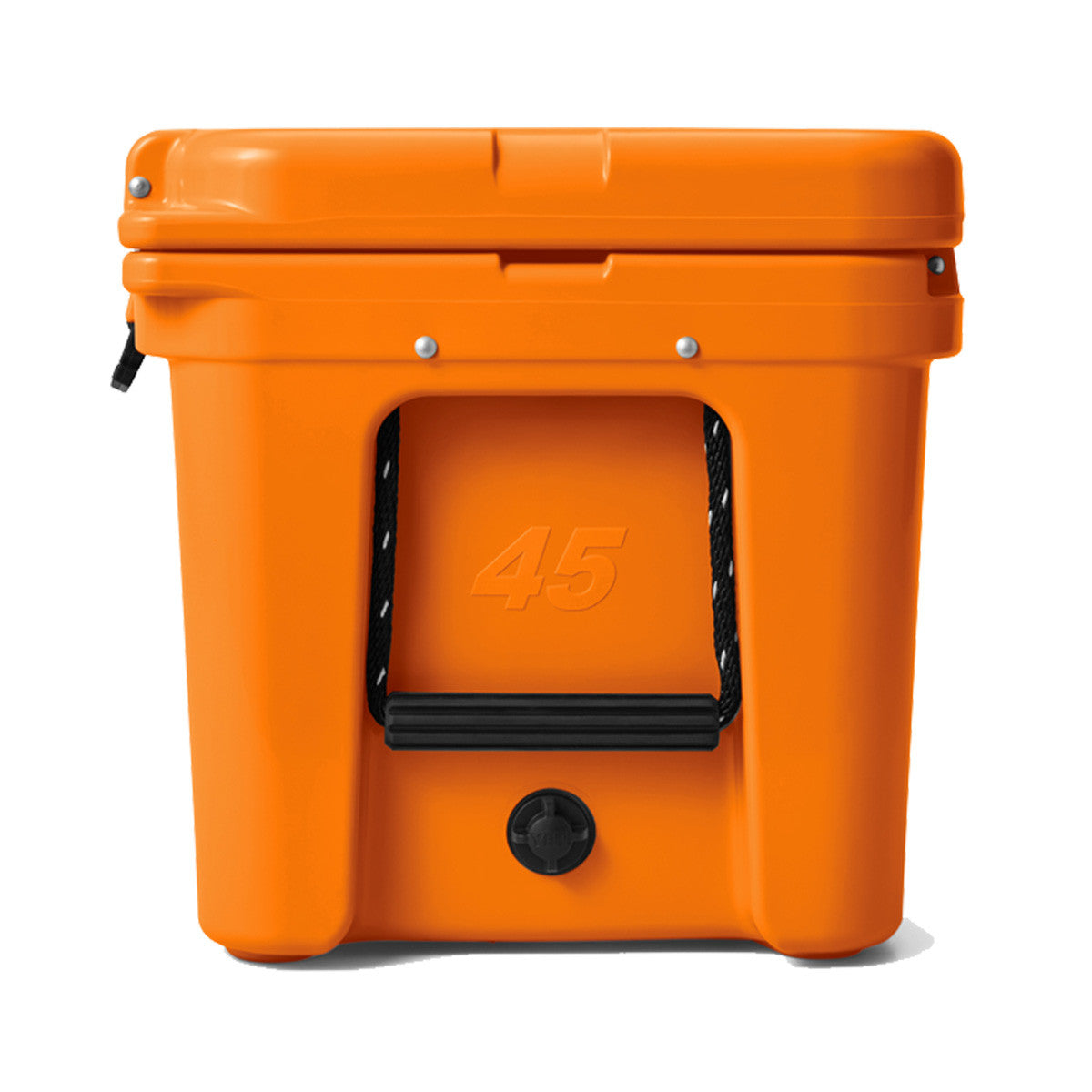 Yeti Tundra 45 Hard-Sided Cooler Side Image in King Crab Orange